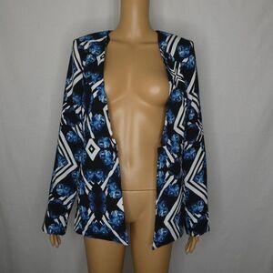 MINKPINK Open Front Blazer Jacket Chevron Print XS